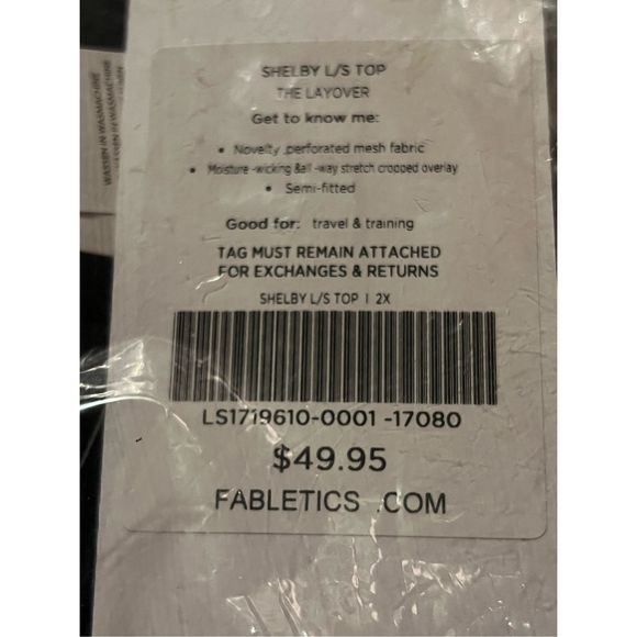 Fabletics Shelby Black Athletic Top Size 2X - Picture 7 of 8